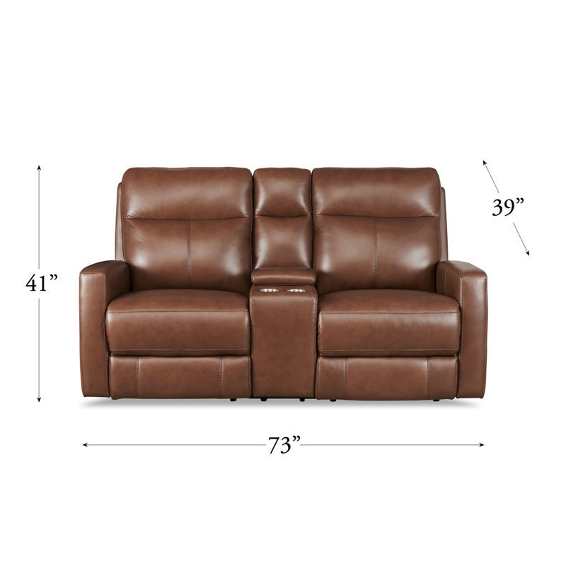 Ebern Designs Deanine 73'' Genuine Leather Reclining Loveseat Wayfair